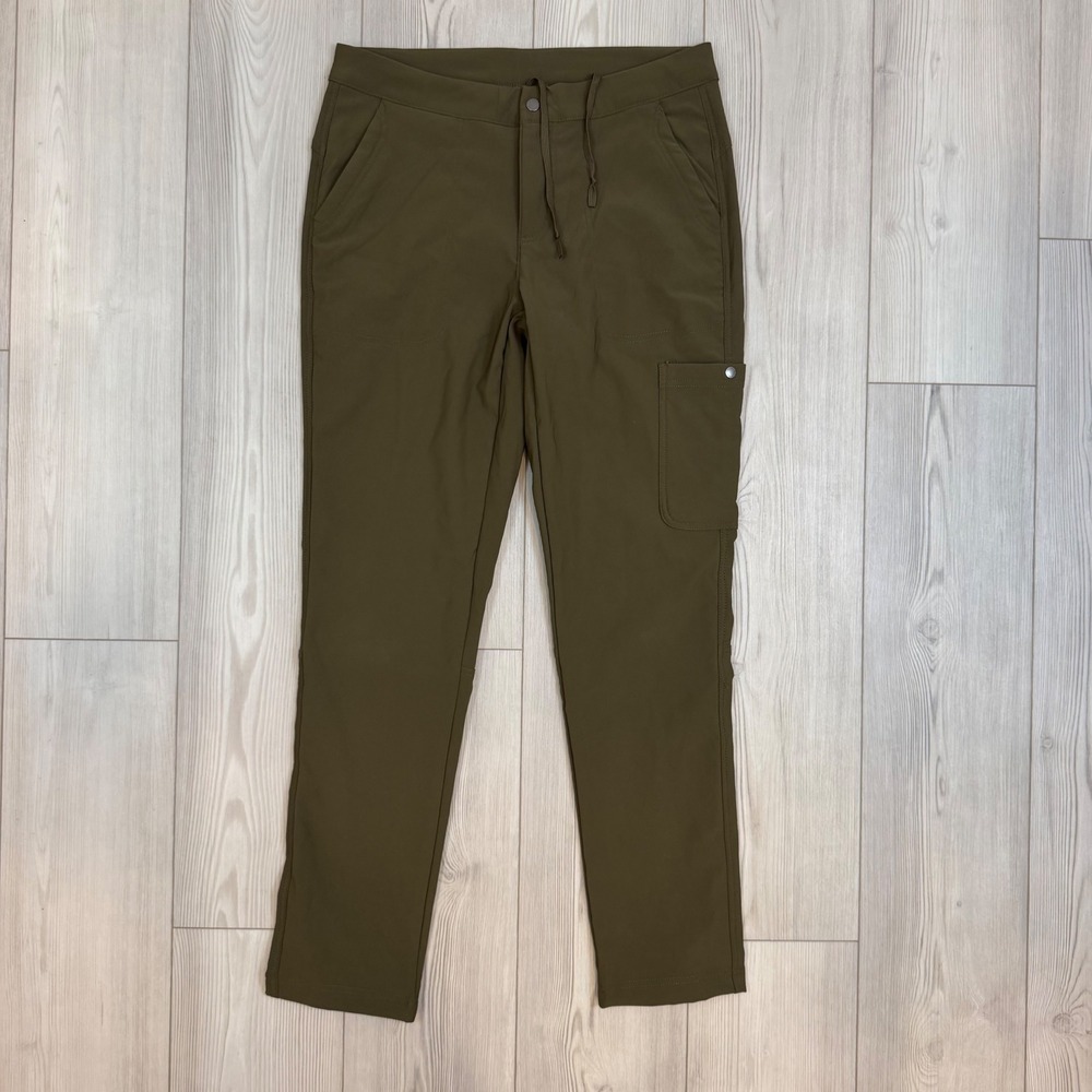Columbia Fleece Lined Hiking Cargo Pants Olive Green Womens 10 Regular